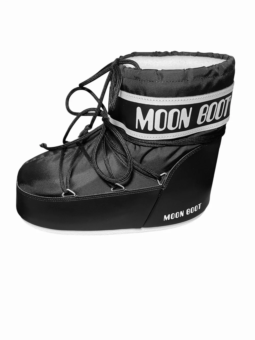 Moon Boot Icon Low Black Nylon Boots Snow Boot Womens Size 10 10.5 EU 42 43 NEW